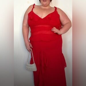 PrettyLittleThing Vibrant Red Maxi Dress
